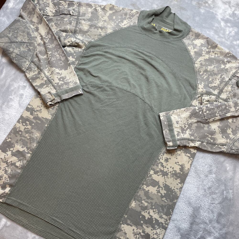 Massif Mens Army Combat Shirt M Green Digital Camo Long Sleeve Military Utility